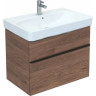 Тумба с раковиной GEBERIT SMYLE SQUARE 500.249.01.1+500,353.JR.1 пекан